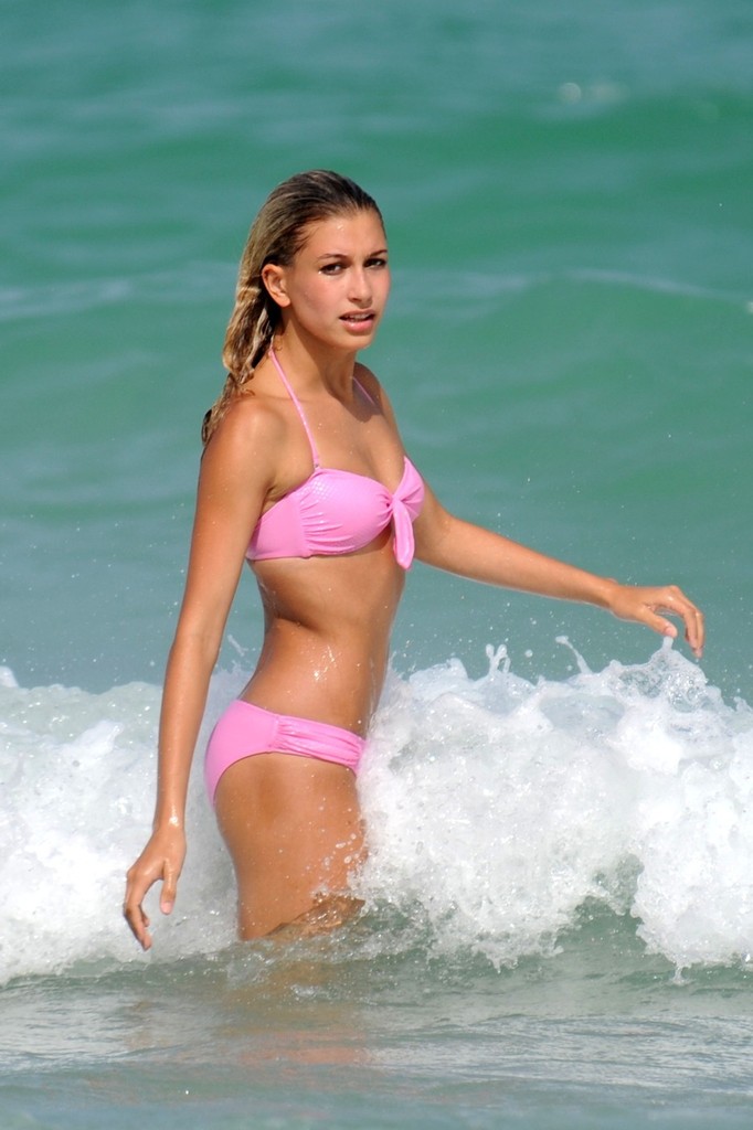 Hailey Baldwin - Bikini in Miami Beach